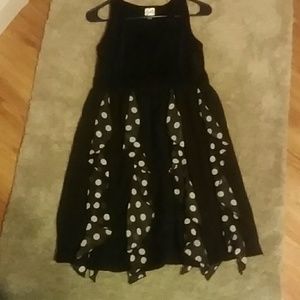 A black dress with pokka dots